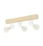 Eglo Ceiling Light Townshend 3 Wood Steel White | IP20 - Suitable for 3x E27 